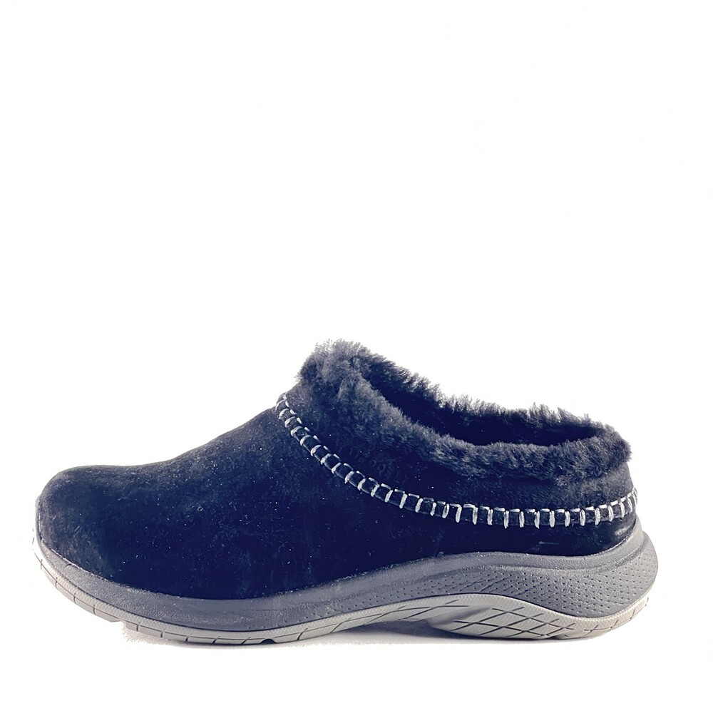 Merrell Encore Ice 5 Women’s 6 Black Suede Shearling Lined Slip On Clogs Shoes